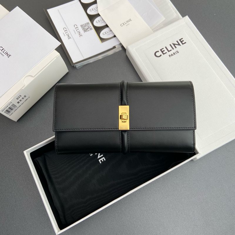 Celine Große Brieftasche in Kalbsleder-Black