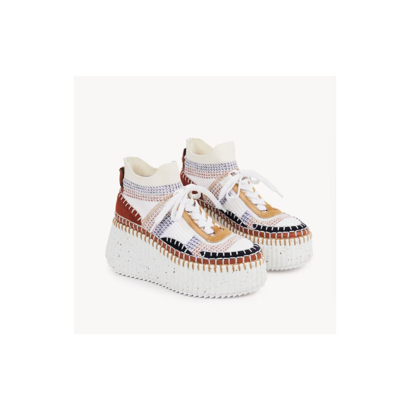 Chloe Name Wedge Sneaker, Size 35-41
