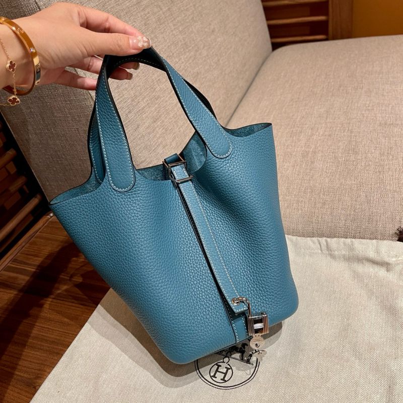 Hermes Tasche Picotin Lock 18/22-Blue Jean