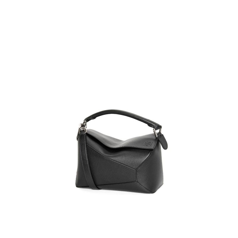 Loewe Small Puzzle in Classic Calfskin- Black  