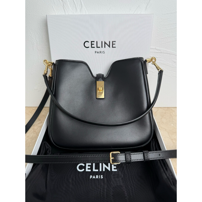 Celine Small Camille 16 Soft Bag in Smooth Calfskin - Black