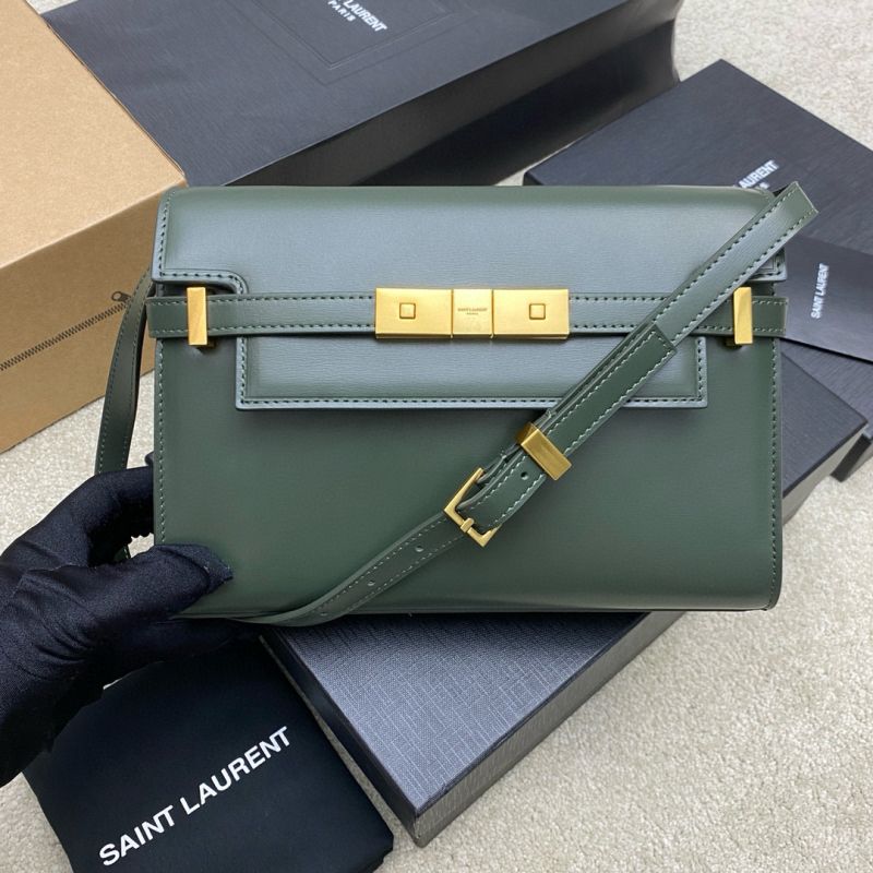 Saint Laurent Manhattan Small Bag-Olive green 