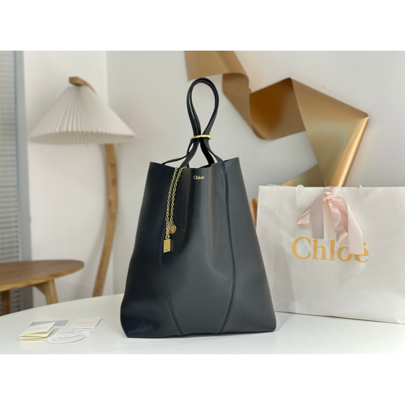 Chloe Mittel Spin Tote-Black