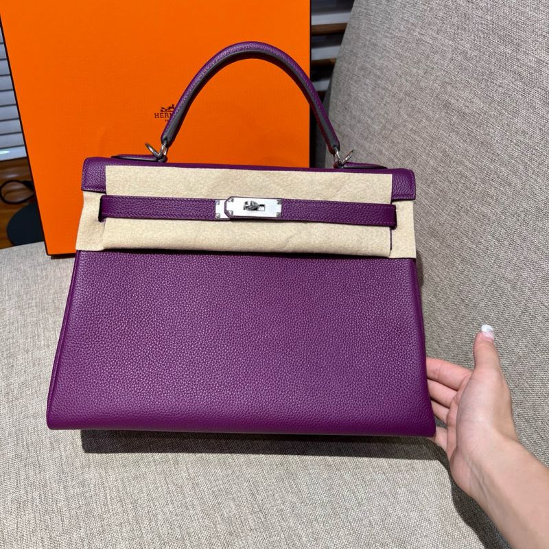 Hermes Kelly 32cm in Togo leather-Anemone